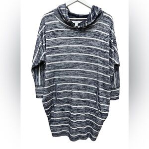 Market & Spruce Stitch Fix Women's Striped Hoodie Sweater Stretch Dolman Sz L